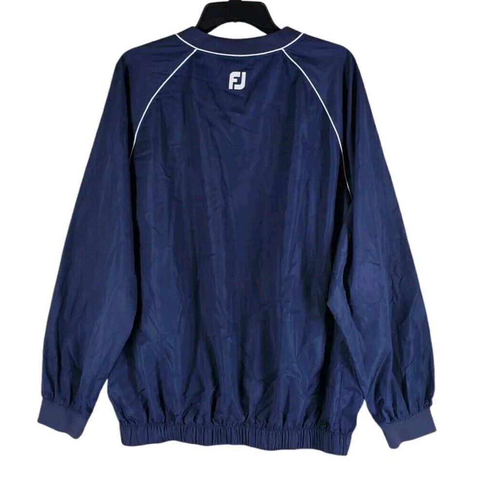 FootJoy Windbreaker Jacket Mens M Navy Blue Pullover Waterproof Performance Golf - Picture 11 of 11